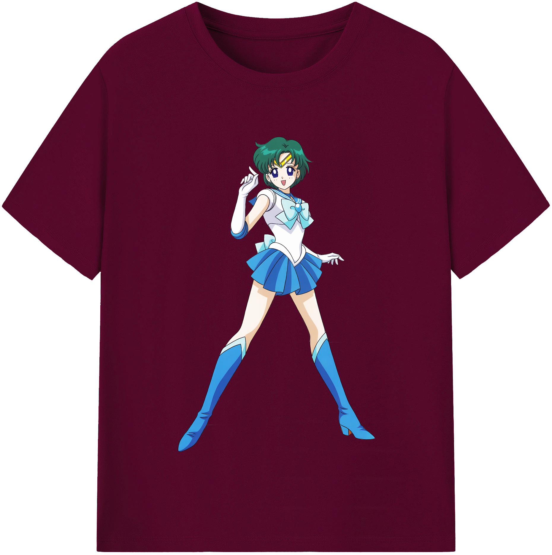 （画像用） 美少女戦士セーラームーン 海王 みちる（かいおう みちる） Sailor Moon Kaiou Michiru レディースカジュアルプリントTシャツ（綿100％）